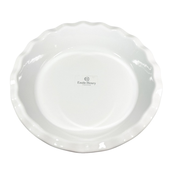 NEW Emile Henry French WHITE RUFFLED PIE DISH - 9” - Picture 1 of 4